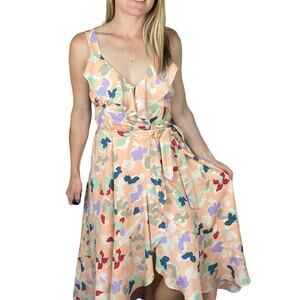 Anthropologie Hutch Garden Party Wrap Midi Dress Size Small
